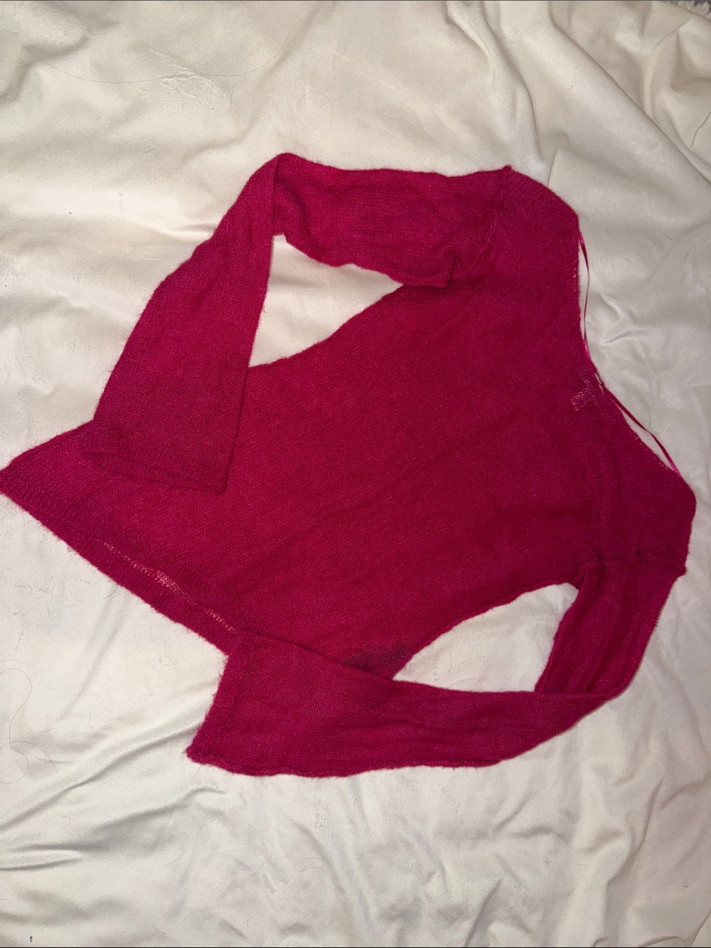Urban Outfitters Off-the-Shoulder Sweater in Bright Fuchsia